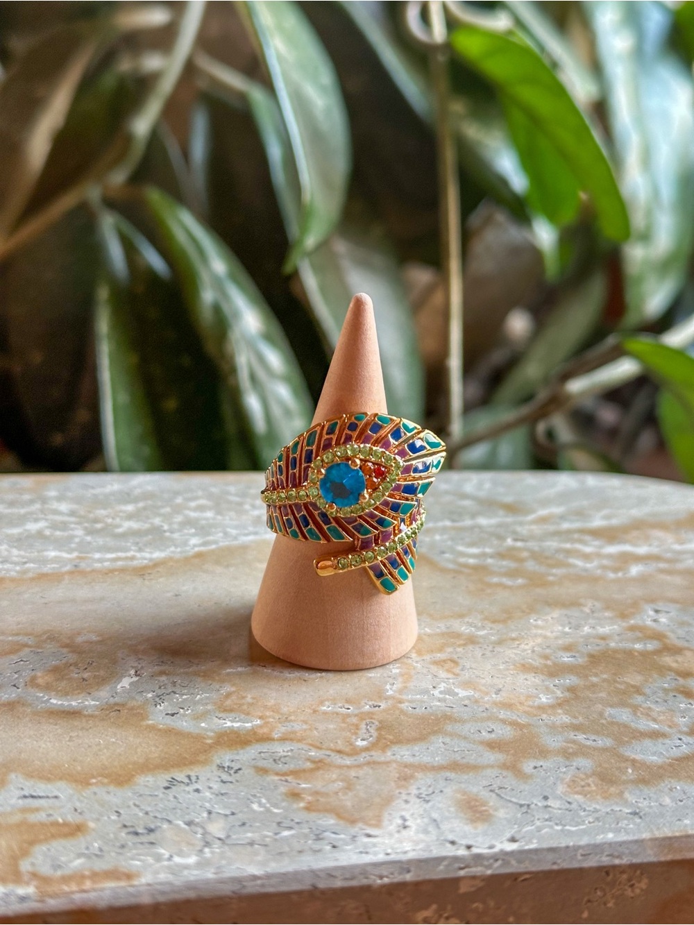 Vintage Size 7 Peacock Ring